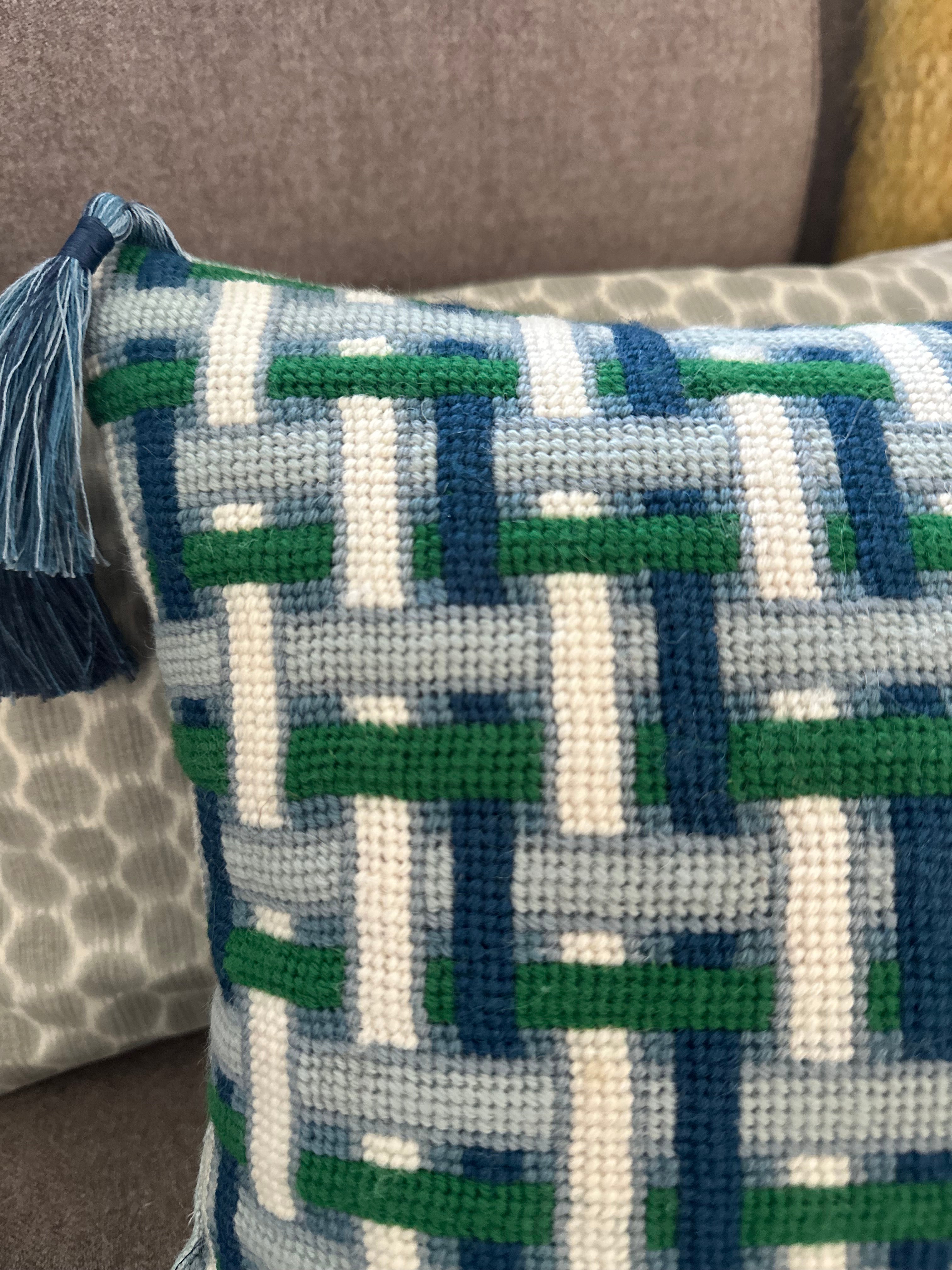 Broderikit Basket Weave Spring Throw Pillow