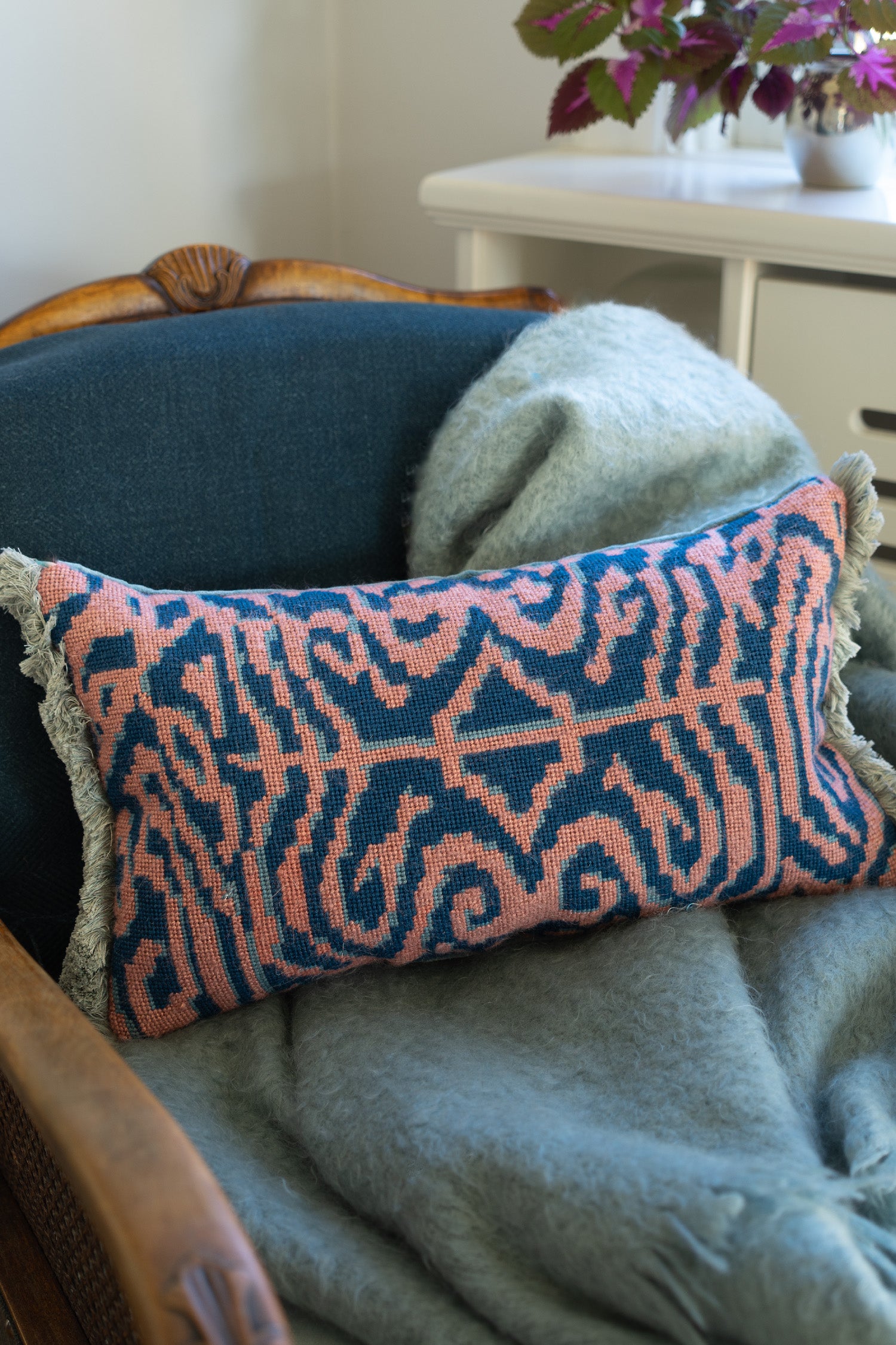 Broderikit Cloud Blue Powder Throw Pillow