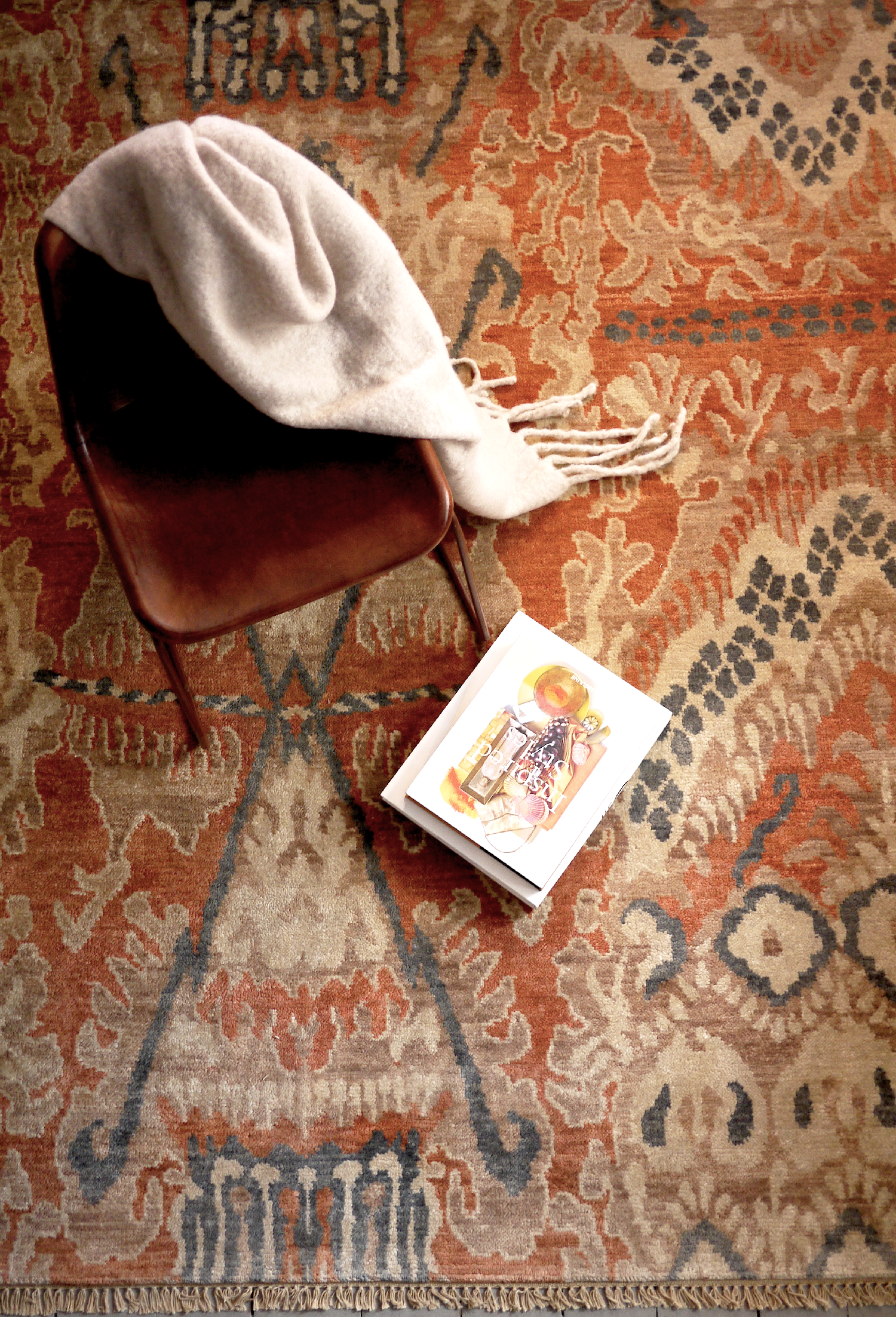 GLOWB Park Lane Ikat Desert Rust Handmade Custom Rug