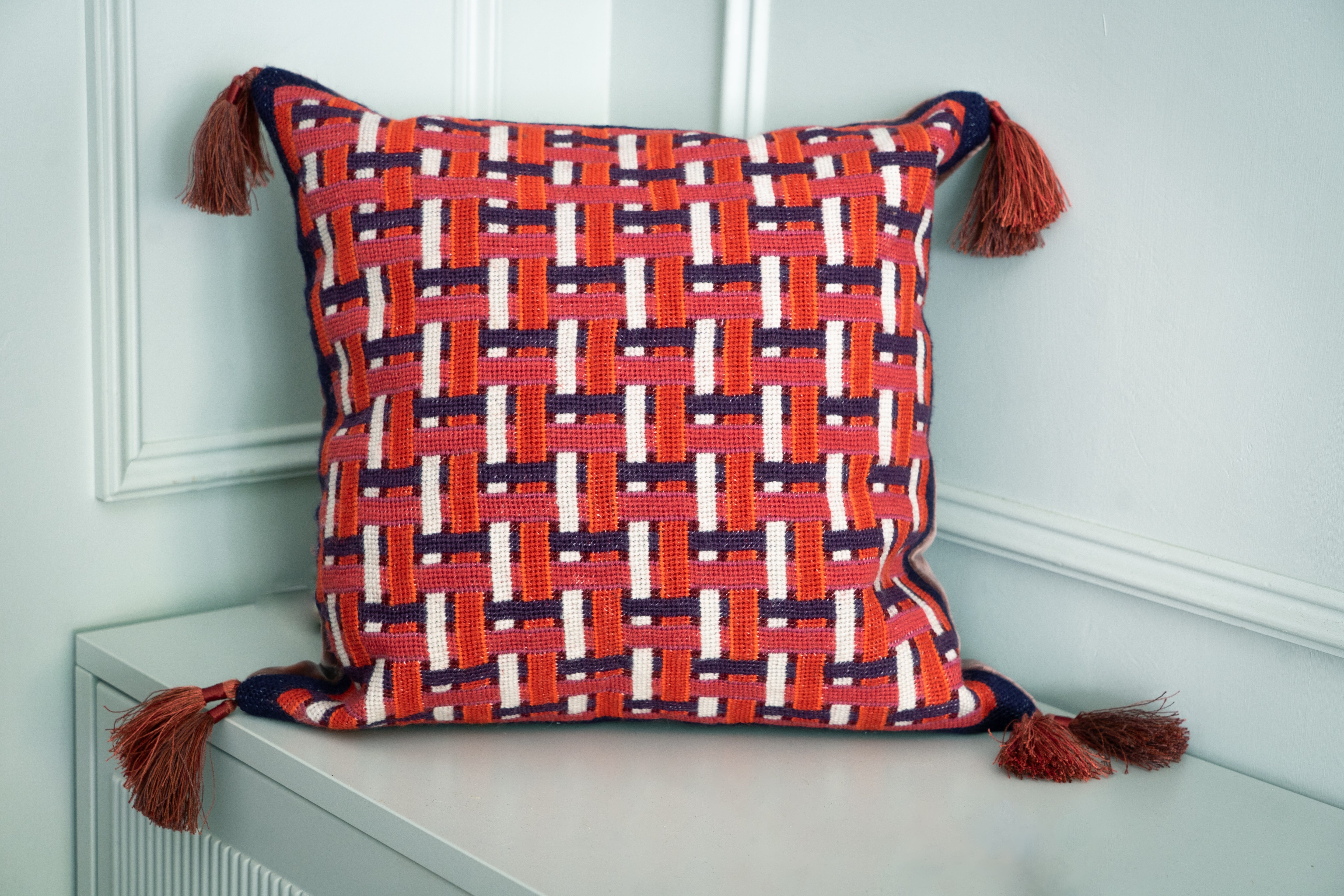 Basket weave Autumn Throw Pillow